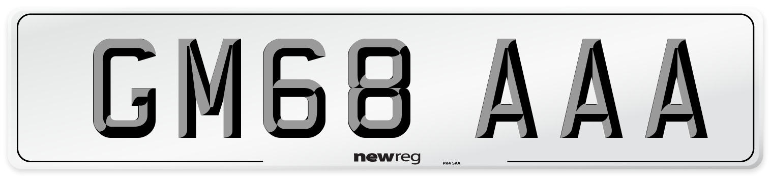 GM68 AAA Number Plate from New Reg